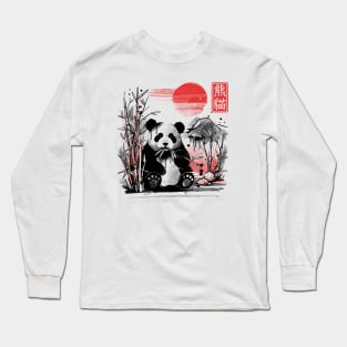 Panda red sun Long Sleeve T-Shirt